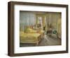 An Interior Scene: a bedroom designed by Mme. Gloria Silva at the Hotel Metropole, London, (1922)-Charles Sims-Framed Giclee Print