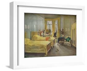 An Interior Scene: a bedroom designed by Mme. Gloria Silva at the Hotel Metropole, London, (1922)-Charles Sims-Framed Giclee Print