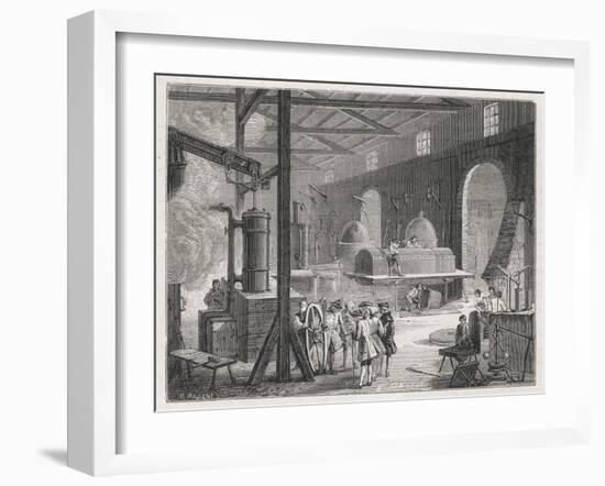 An Interior View of Boulton and Watt's Steam Engine Works at Soho, Birmingham-null-Framed Art Print