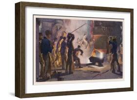 An Interior View of Krupps' Steelworks Ruhr-Heinrich Kley-Framed Art Print