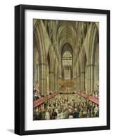 An Interior View of Westminster Abbey on the Commemoration of Handel's Centenary-Edward Edwards-Framed Giclee Print