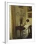 An Interior with a Girl Reading at a Desk-Carl Holsoe-Framed Giclee Print