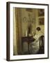 An Interior with a Girl Reading at a Desk-Carl Holsoe-Framed Giclee Print