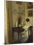 An Interior with a Girl Reading at a Desk-Carl Holsoe-Mounted Giclee Print