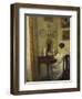 An Interior with a Girl Reading at a Desk-Carl Holsoe-Framed Giclee Print