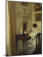 An Interior with a Girl Reading at a Desk-Carl Holsoe-Mounted Giclee Print