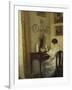 An Interior with a Girl Reading at a Desk-Carl Holsoe-Framed Giclee Print