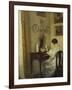 An Interior with a Girl Reading at a Desk-Carl Holsoe-Framed Giclee Print