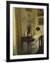 An Interior with a Girl Reading at a Desk-Carl Holsoe-Framed Giclee Print