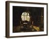 An Interior with a Lady Reading by a Window-Rudolf Konopa-Framed Giclee Print