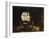 An Interior with a Lady Reading by a Window-Rudolf Konopa-Framed Giclee Print