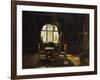 An Interior with a Lady Reading by a Window-Rudolf Konopa-Framed Giclee Print