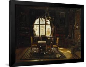 An Interior with a Lady Reading by a Window-Rudolf Konopa-Framed Giclee Print