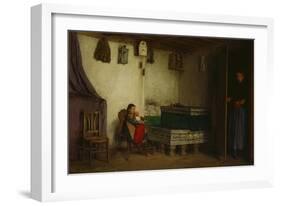 An Interior with a Mother and Children-Albert Anker-Framed Giclee Print