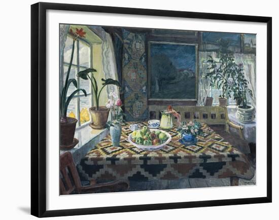 An Interior with a Still Life, the Parlour at Sandalstrand, 1911-Nikolai Astrup-Framed Giclee Print