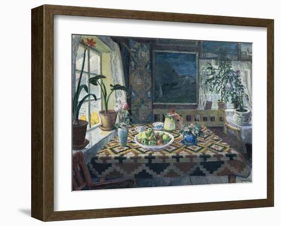 An Interior with a Still Life, the Parlour at Sandalstrand, 1911-Nikolai Astrup-Framed Giclee Print