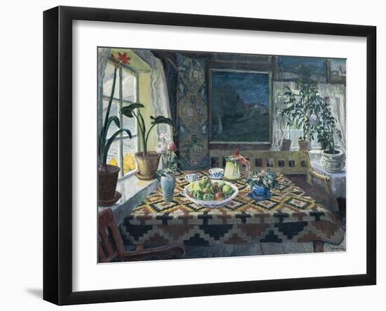 An Interior with a Still Life, the Parlour at Sandalstrand, 1911-Nikolai Astrup-Framed Giclee Print