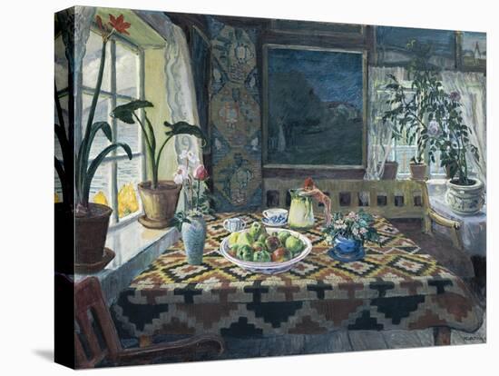An Interior with a Still Life, the Parlour at Sandalstrand, 1911-Nikolai Astrup-Stretched Canvas