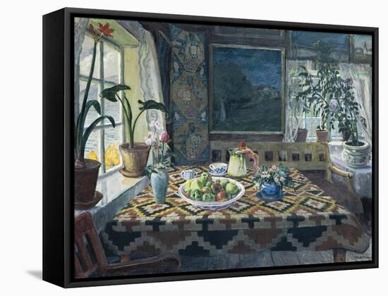An Interior with a Still Life, the Parlour at Sandalstrand, 1911-Nikolai Astrup-Framed Stretched Canvas