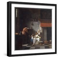 An Interior with a Woman, a Child and a Servant-Pieter de Hooch-Framed Giclee Print