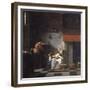 An Interior with a Woman, a Child and a Servant-Pieter de Hooch-Framed Giclee Print