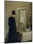 An Interior with a Woman at a Table-Carl Holsoe-Mounted Giclee Print