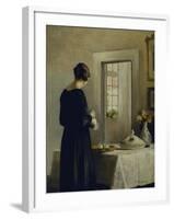 An Interior with a Woman at a Table-Carl Holsoe-Framed Giclee Print