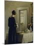 An Interior with a Woman at a Table-Carl Holsoe-Mounted Giclee Print