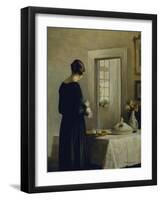 An Interior with a Woman at a Table-Carl Holsoe-Framed Giclee Print