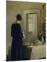 An Interior with a Woman at a Table-Carl Holsoe-Mounted Giclee Print