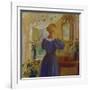 An Interior with a Woman Looking in a Mirror, 1900-Michael Peter Ancher-Framed Giclee Print