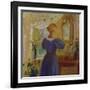 An Interior with a Woman Looking in a Mirror, 1900-Michael Peter Ancher-Framed Giclee Print