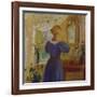 An Interior with a Woman Looking in a Mirror, 1900-Michael Peter Ancher-Framed Giclee Print