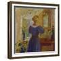 An Interior with a Woman Looking in a Mirror, 1900-Michael Peter Ancher-Framed Giclee Print