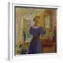 An Interior with a Woman Looking in a Mirror, 1900-Michael Peter Ancher-Framed Giclee Print