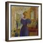 An Interior with a Woman Looking in a Mirror, 1900-Michael Peter Ancher-Framed Giclee Print