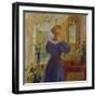 An Interior with a Woman Looking in a Mirror, 1900-Michael Peter Ancher-Framed Giclee Print