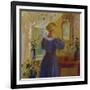 An Interior with a Woman Looking in a Mirror-Anna Kirstine Ancher-Framed Giclee Print