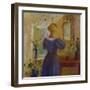 An Interior with a Woman Looking in a Mirror-Anna Kirstine Ancher-Framed Giclee Print