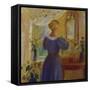An Interior with a Woman Looking in a Mirror-Anna Kirstine Ancher-Framed Stretched Canvas