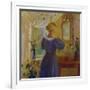 An Interior with a Woman Looking in a Mirror-Anna Kirstine Ancher-Framed Giclee Print