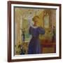 An Interior with a Woman Looking in a Mirror-Anna Kirstine Ancher-Framed Giclee Print