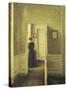 An Interior with a Woman, Painted in 1913-Vilhelm Hammershoi-Stretched Canvas