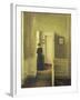 An Interior with a Woman, Painted in 1913-Vilhelm Hammershoi-Framed Giclee Print