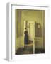 An Interior with a Woman, Painted in 1913-Vilhelm Hammershoi-Framed Giclee Print