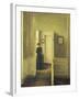 An Interior with a Woman, Painted in 1913-Vilhelm Hammershoi-Framed Giclee Print