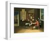 An Interior with a Woman Painting Flowers-null-Framed Giclee Print