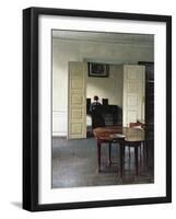 An Interior with a Woman Playing Piano, 1910-Vilhelm Hammershoi-Framed Giclee Print