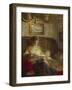 An Interior with a Woman Reading on a Sofa-Bertha Wegmann-Framed Giclee Print