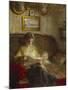 An Interior with a Woman Reading on a Sofa-Bertha Wegmann-Mounted Giclee Print